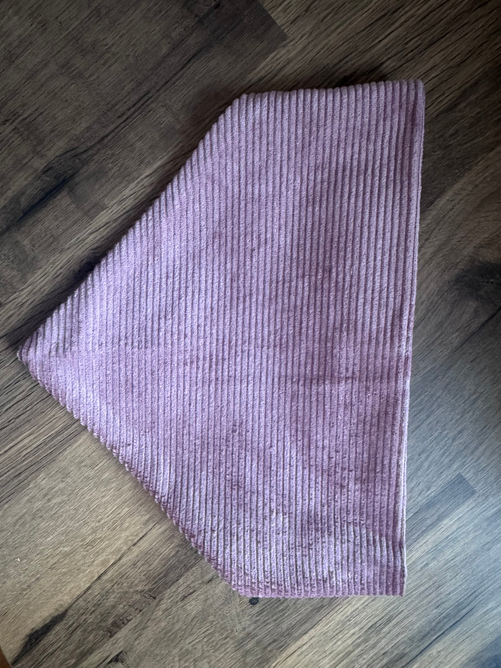 Pink corduroy slip on pet bandana
