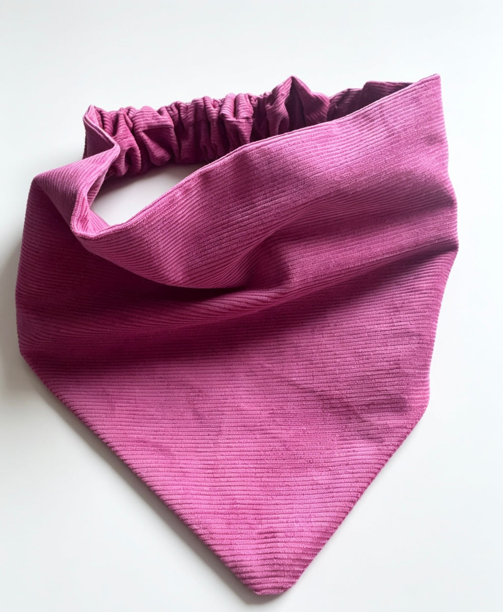 Raspberry Corduroy Elastic Dog Bandana