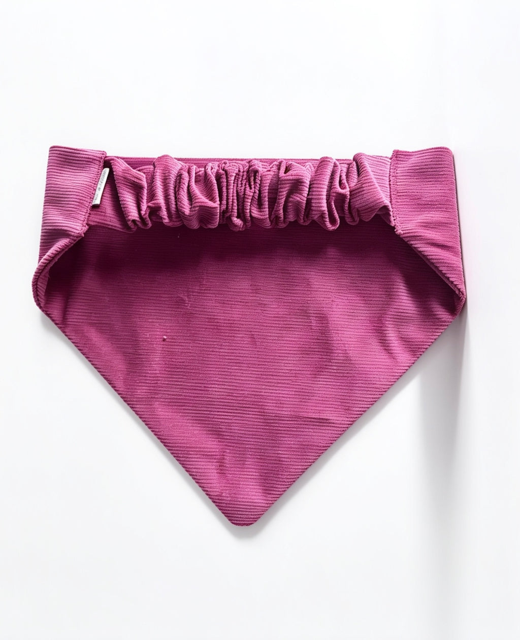 Raspberry Corduroy Elastic Dog Bandana