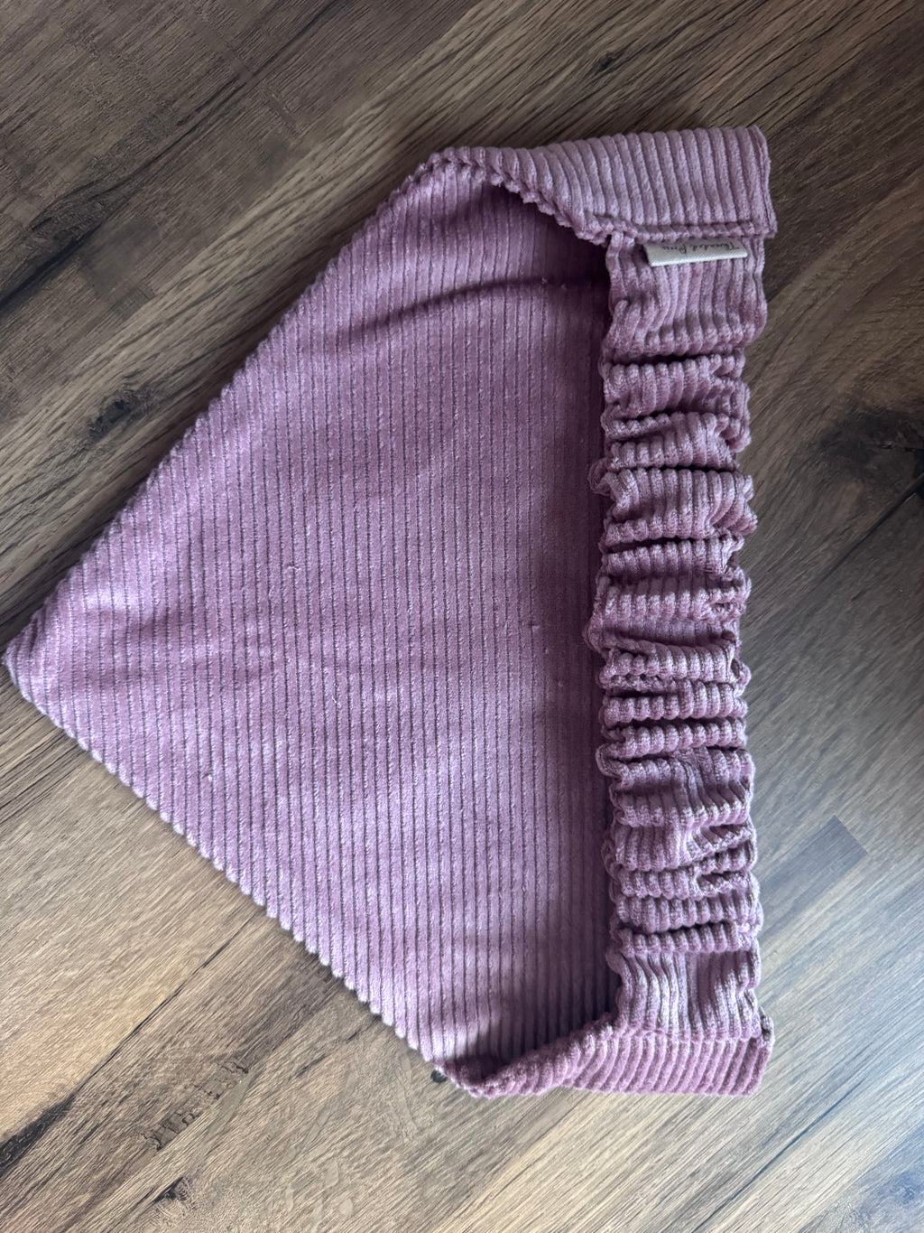 Pink corduroy slip on pet bandana