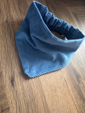 Sea blue corduroy pet bandana