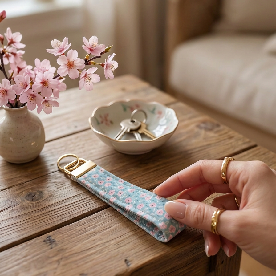 Fabric Wristlet Key Fob