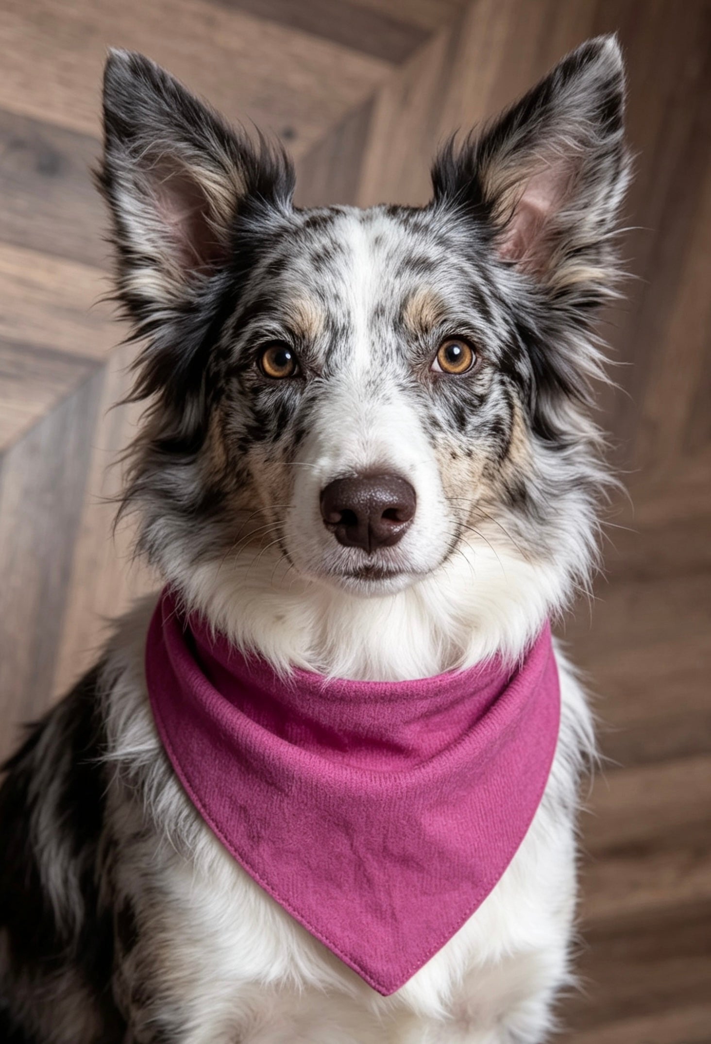 Raspberry Corduroy Elastic Dog Bandana