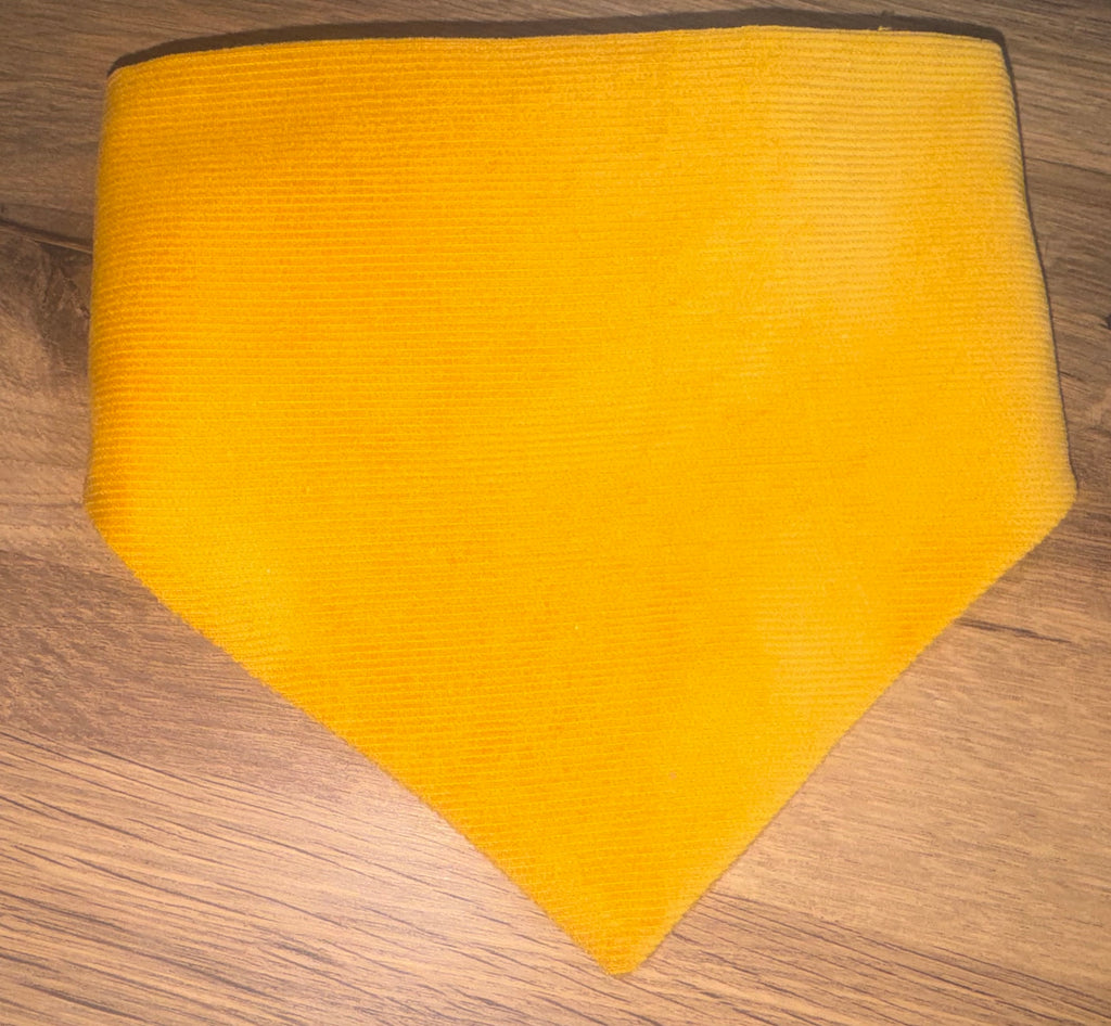Ochre corduroy pet bandana