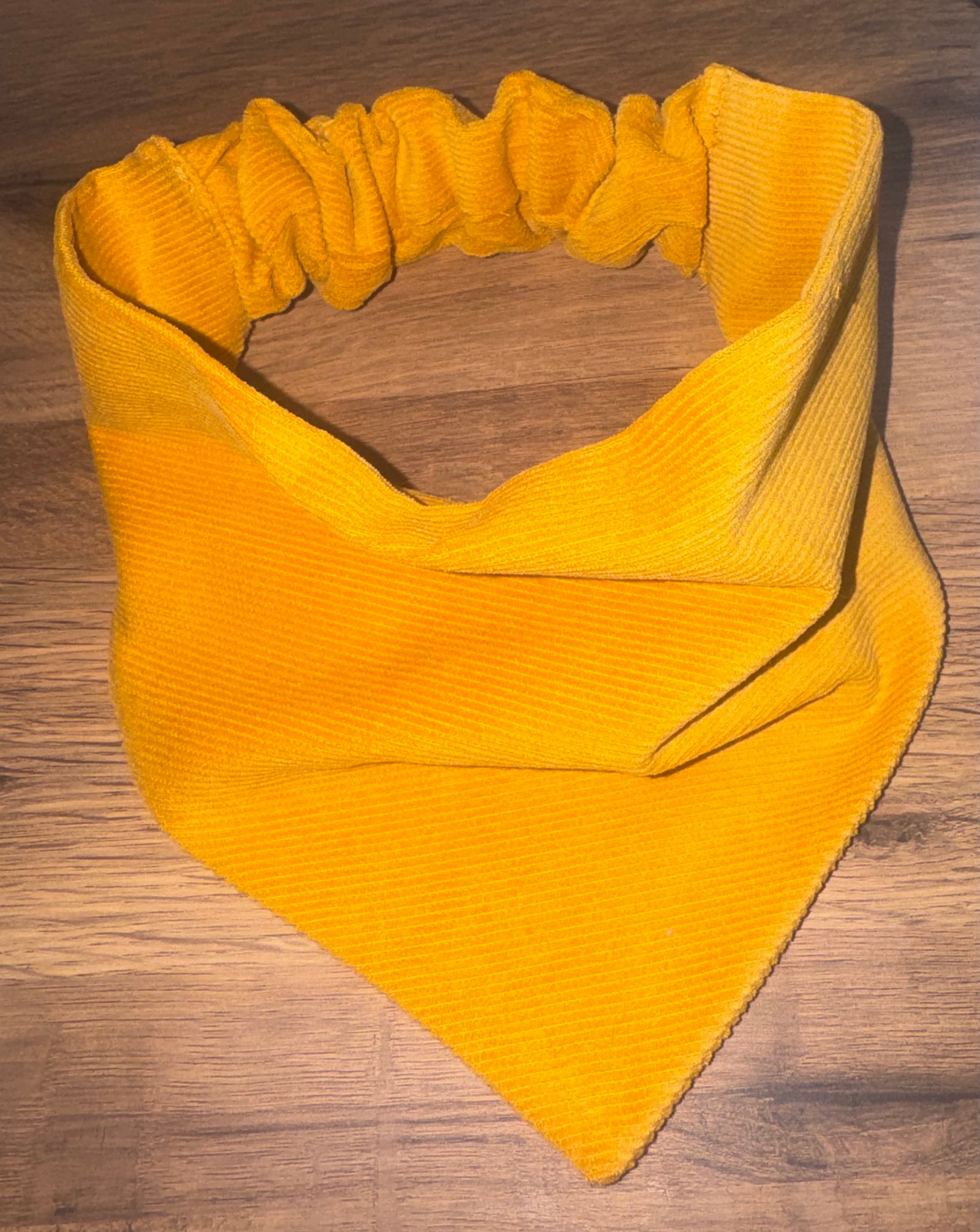 Ochre corduroy pet bandana